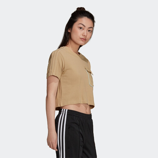 阿迪达斯 （adidas）三叶草短袖女装夏季秋健身训练运动衫跑步透气舒适休闲T恤 H15829 XS