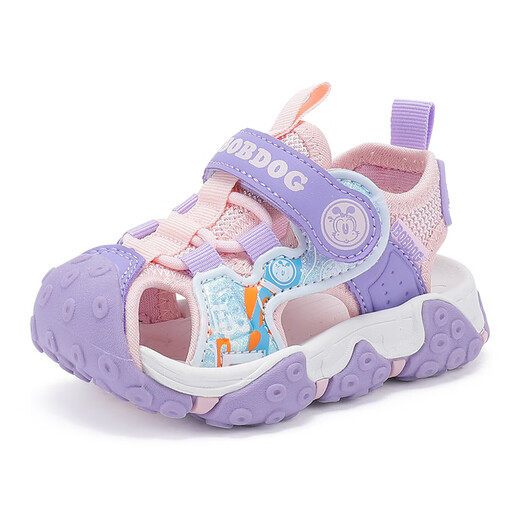 BOBDOG children's shoes Baotou children's sandals summer baby girl toddler shoes 105332053 light pink/dream purple 22