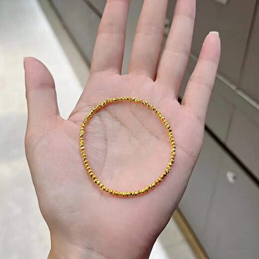 Fat Donglai's same style broken gold bracelet, thin galaxy ball, bouncy bead, elastic rope for women, titanium steel plated with 18K real gold, titanium steel plated with 18/K real/gold, elastic rope