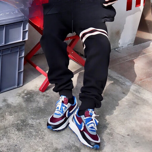 NIKE耐克耐克 Sacai X Nike LDV WAFFLE 三方联名鞋运动跑鞋 黑灰蓝解构DJ4877-600 41