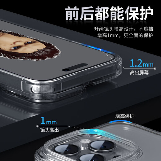 Mr. Blue Ape is suitable for Apple 15promax mobile phone case, ultra-thin and transparent iphone15promax anti-fall protective cover, silicone soft-edge protective case