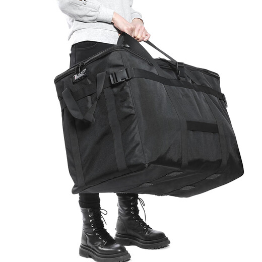 DITD DESIGN IN THE DESIGN Extra Large Capacity Travel Bag Password Lock 158 Airways Checked Bag Working and School Quilt Pack Moving and Packing Black (126L Extra Large Locked Packing Strap) 126L