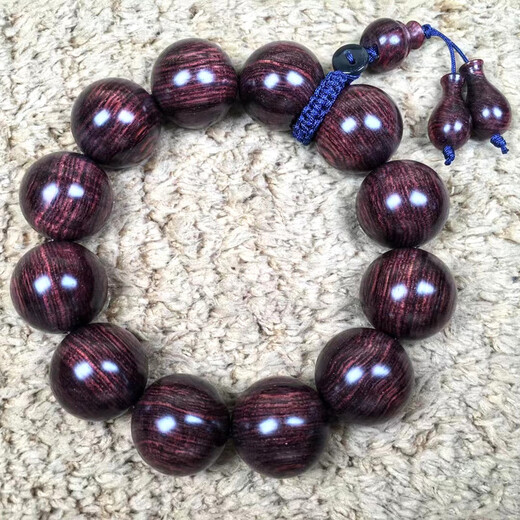 沐恩海南黄花梨手串高油高密老料紫油梨 沉水紫油梨20mm*12颗