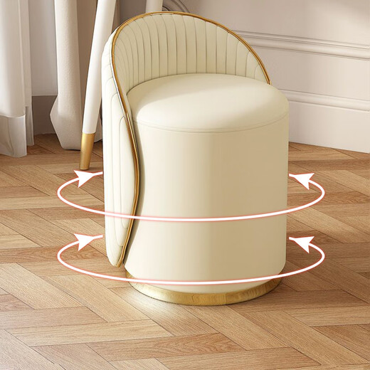 Titian 2025 new high-end makeup stool chair bedroom light luxury dressing stool master bedroom dressing table stool home makeup chair simple style light gray with dark gray