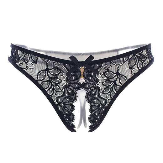 Jiumu Yadai sexy underwear women's underwear sexy pajamas lace open hollow see-through thong one size black one size