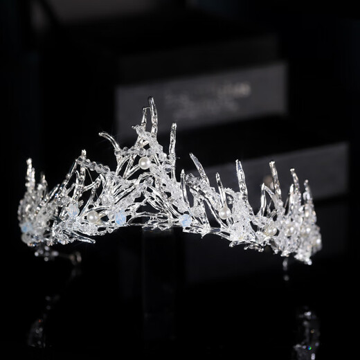 Crown tiara adult bride main wedding dress headband tiara goddess 18-year-old princess performance hair silver 3 TS-0007-C