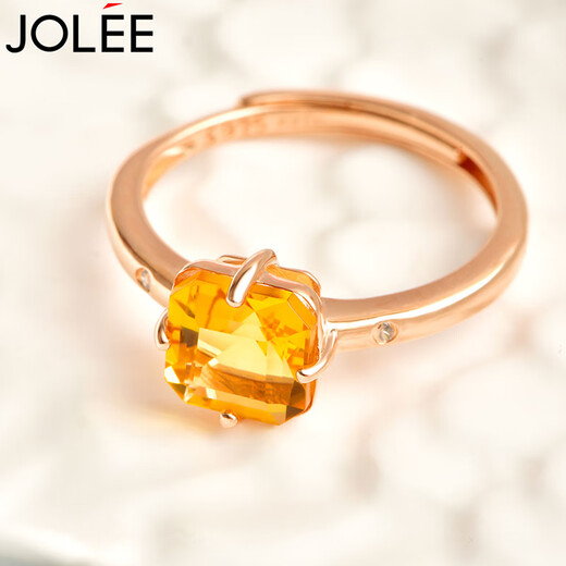 JOLEE ring women's S925 silver fashion simple light luxury citrine colorful treasure ring jewelry gift for women one thing and one certificate