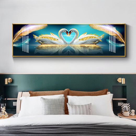 
Mo Hua Lulin Modern Simple Bedroom Decoration Painting Warm and Romantic Bedside Painting Hotel Hotel B&B Room Hanging Painting Background Wall Painting 01 Supporting Mo Yimo 9272 200*60 Black Frame (Diamond Inlay Painting) Customized Size