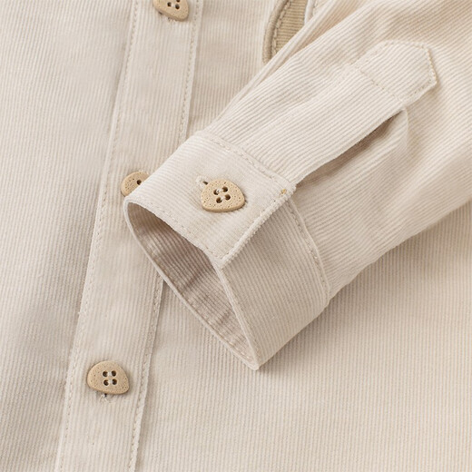 DAVE&BELLA children's long-sleeved shirts, boys' shirts, boys' baby clothes, spring tops for toddlers, apricot 73 cm (recommended height 66-73cm)