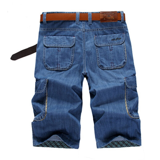 Aixclasic Summer Brand Jeans Herren Shorts Sieben-Punkte-Mehrfach-Pocket-Werkzeuge losen, gerade Kleidung mit großer Größe im Freien Dünnmodell 753-2 (Teil 1) 33 Authentische Theke