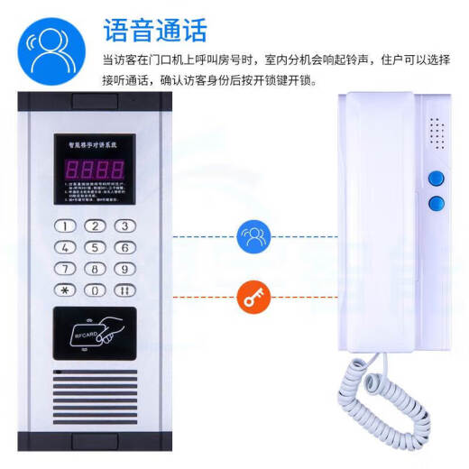 Weici access control phone building intercom indoor unit unit door intercom phone doorbell wall unit universal unlocking caller [durable] access control phone (2 lines/non-visual) [clear sound quality, one-button unlocking]