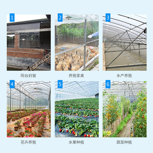 Wanhe plastic film thickened greenhouse film rainproof cloth transparent plastic cloth waterproof cloth dustproof insulation film 8 wires 2*2 meters