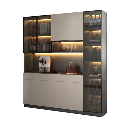 Armoire à vin Yingtang et chaussure armoire à vin intégré Entrée Entrée Armoire à chaussures Cabinet de rangement de portes de porte de porte intégrée 12240 * 40 * 200 Bag à l'étage Installation du sac