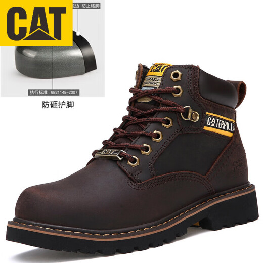 Carter Cat Herrenschuhe Goodyear große gelbe Stiefel Martin Boots Baustelle Arbeitsstiefel Sicherheitsarbeitsschutz Schuhe Stahl Zehen Anti-Smashing Männer gelb 38