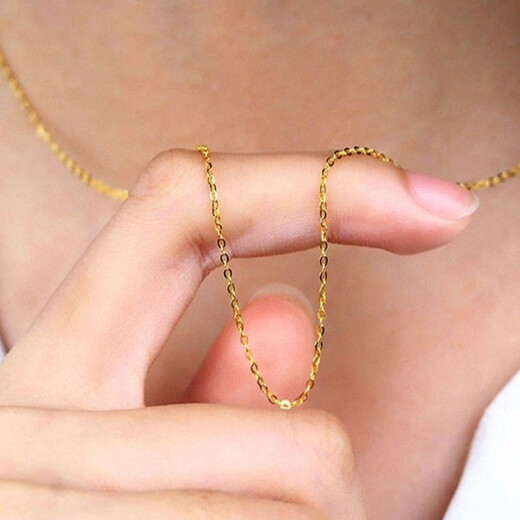 BOMP Old Phoenix Gold Store imitation gold necklace women's O-shaped chain water wave chain 18k baby's breath chain versatile gold chain baby's breath chain with certificate