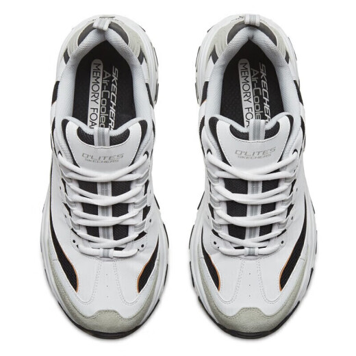 Skecher black and white gold men's shoes summer classic panda shoes heightening breathable fashion campus retro dad shoes