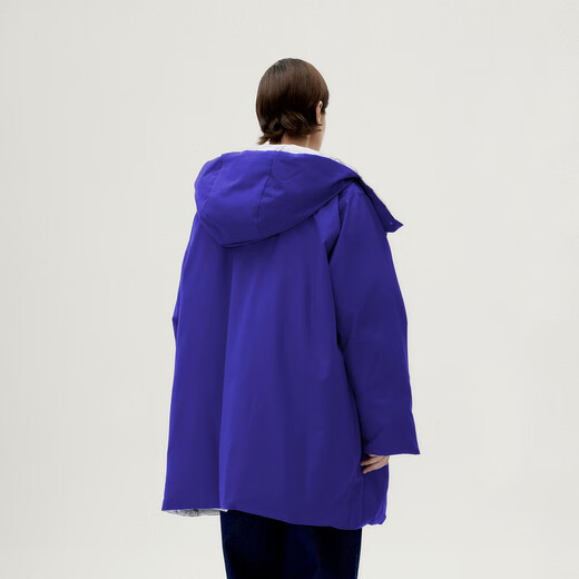 LESS冬双面穿白鸭绒羽绒服女设计感保暖中长款抽绳外套2NAC12530 403/深蓝 S