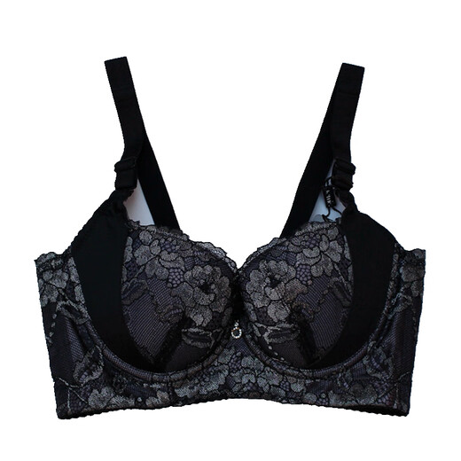 
UHFR Beauty Salon Sisters Women's Bra Adjustable Underwear Gathering Medium Thick B Cup Embroidered Bra J12035 Ivory Gray 80B All Size