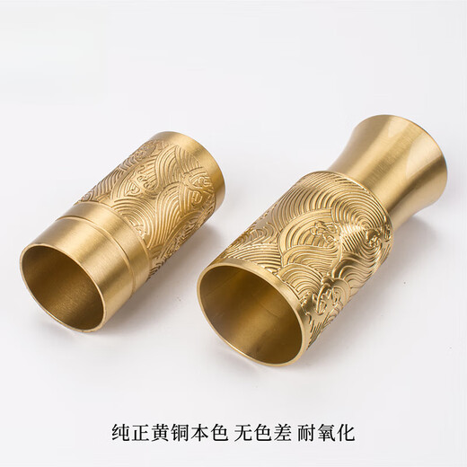 泰鹏新中式黄铜雕花护套封底沙发椅子床五金装饰套实木家具配件铜脚套 1283/外径50高60mm 封底