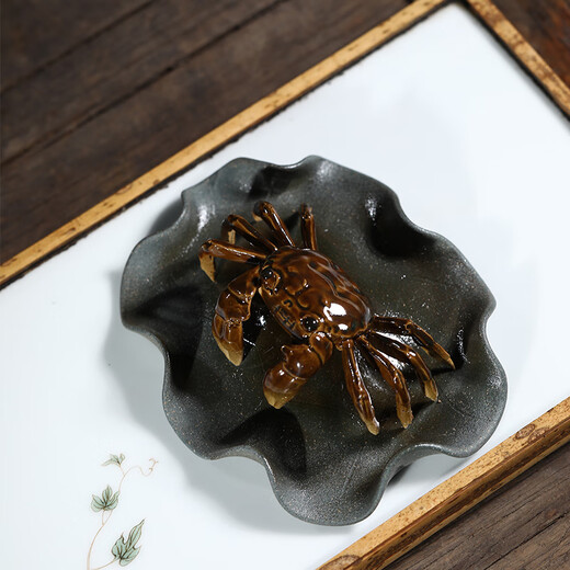 Wanhuyuan purple sand tea pet ornaments tea play color changing crab tea set accessories can raise Kung Fu tea set handmade purple sand creative hairy crab tea tray tea table decorations tea ceremony tea tasting utensils color changing crab
