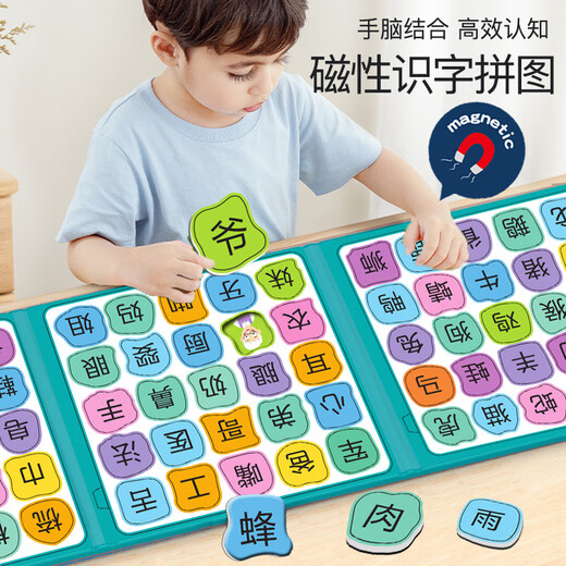 Miaowa Children's Magnetic Literacy Puzzle Children's Early Education Magnetic Baby's Bild Lesen und Erkennung von Büchern Magnetic Education Spielzeug für 3 bis 6 Jahre alt [3 Bücher insgesamt] Leben + Studium + täglich