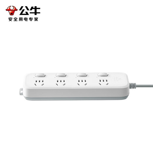 Bull socket inspection 1.8 meters 3 meters three-position sub-control/four-position sub-control/five-position sub-control/six-position sub-control switch independent multi-switch strip power strip multi-purpose electrical socket wiring 4-position sub-control 1.8 meters GN-B5043