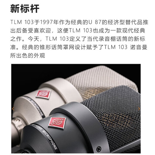 NEUMANN TLM103 condenser microphone professional performance karaoke recording anchor live broadcast microphone equipment complete set TLM103 small package standard nickel color