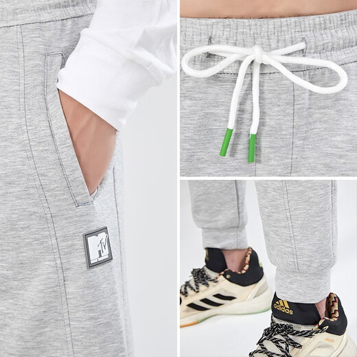 Langsha sweatpants men's autumn and winter trendy, comfortable and versatile casual pants men's drawstring sports leggings men's pants light gray XL recommended 110-130Jin Jin equals 0.5 kg