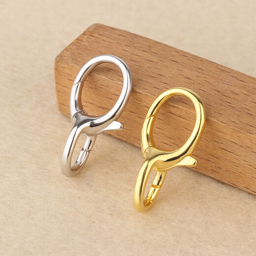 Fat Donglai's same platinum-plated necklace button connector S925 silver pearl button head spring buckle double-circle buckle connecting buckle yellow l gold 1723 TH123 double-circle buckle