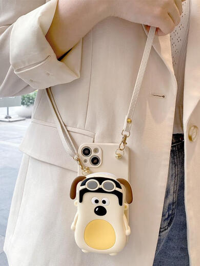 Face shell vivo y200 mobile phone case full cover y77 soft Y76s Y74s women's Y93s anti-fall 85 oblique straddle lanyard 73s silicone y200i cartoon x90 coin wallet y100 Dongbai dog coin wallet mobile phone case + leather pattern crossbody vivo X70