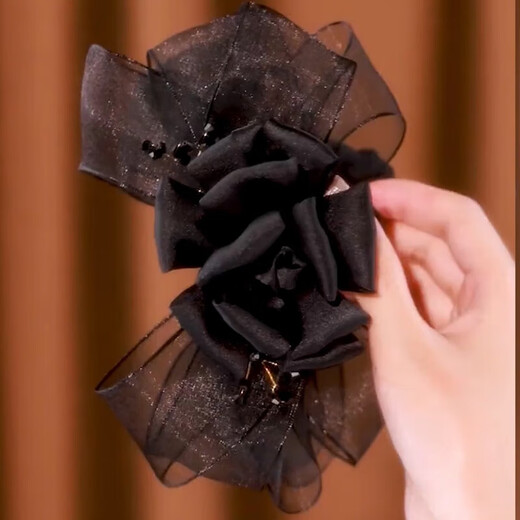 Ancient organza rose hairpin for the back of the head 2025 new high-end grabber high-end birthday gift for wife rose grabber