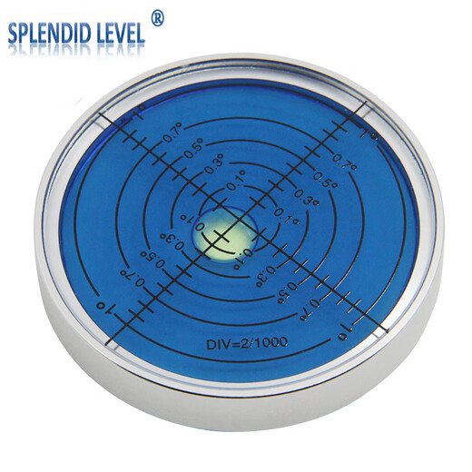 Metal universal level bubble high-precision level bead level with strong magnetic level ruler round level multi-type 60*12mm silver shell 6 points blue water