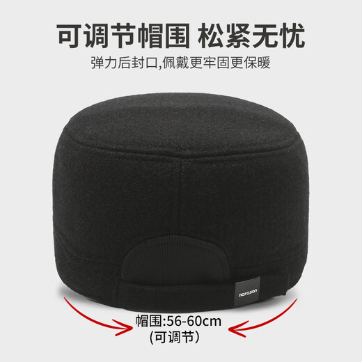 Woodpecker middle-aged and elderly men's winter flat-top hat plus velvet and thickened ear protection to keep dad, old man and grandpa duck-billed hat