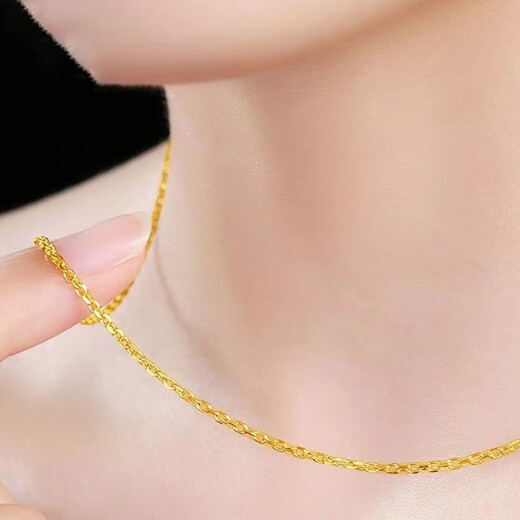 BOMP Old Phoenix Gold Store imitation gold necklace women's O-shaped chain water wave chain 18k baby's breath chain versatile gold chain baby's breath chain with certificate