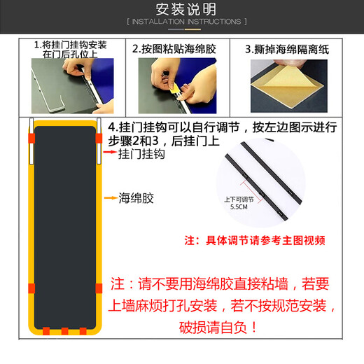 安尔雅穿衣镜子高清超白全身镜壁挂墙挂门后家用客厅大试衣镜
