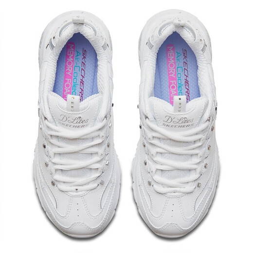 
Skechers women's shoes autumn white shoes women's thick sole heightened daddy shoes casual sports shoes panda shoes 11979 white-WSL 35.5