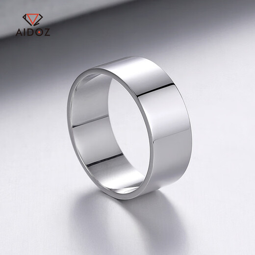 Aido diamond pt950 platinum ring men's fine platinum wide solid thick thick ring 15# 9.6-9.8g face width about 8.0mm