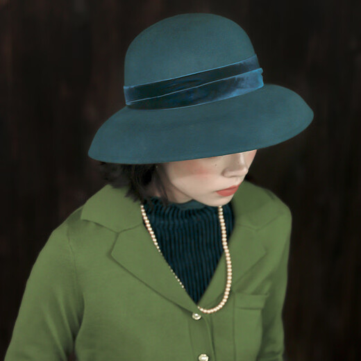 MISMEMO Hepburn style top hat for women in autumn and winter British retro wool felt hat French socialite woolen fisherman hat silent black