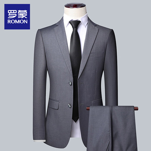 Luo Meng Men's Suit Business Professional Formal Small Suit Wedding Groom Work Spring Autumn Slim Jacket Black (Single Suit) 2XL