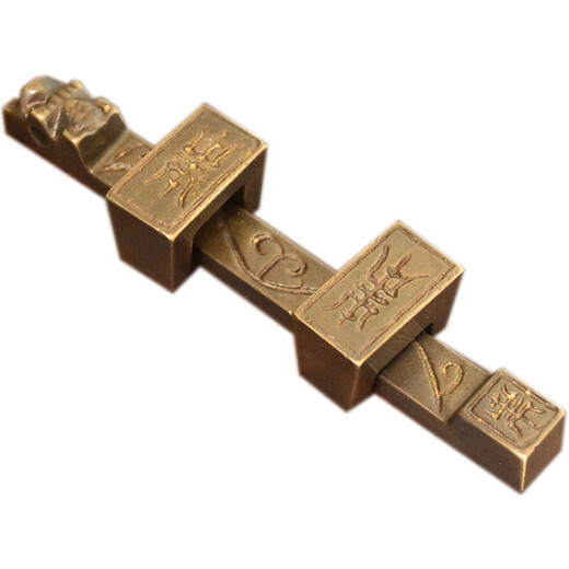 Chinese antique door bolt thickened door copper bolt old wooden door lock retro door buckle door latch solid wood door insert 29cm copper color