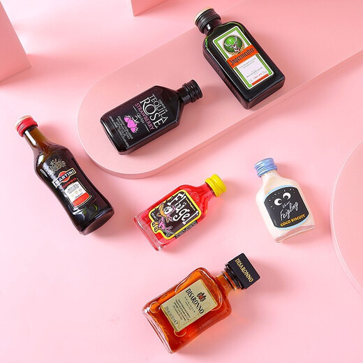 Amormoon foreign wine vodka small bottle mini wine version whiskey convenience store bartender base wine set rum cost-effective combination 10 bottles [impulse type]