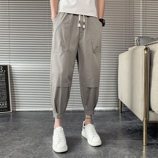 Yingzhen pissige Hosen Herbst und Wintermodemarke kleine Füße Arbeitspeurung Neun-Punkte-Internet-Promi loser Slim Harem Hosen neun Schlüssel K057 Black L 110-125jin [Jin entspricht 0,5 kg]