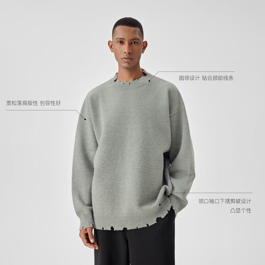 Bodydream bm rond pulater à couloir masculin pullaire décontracté pull en tricot pull en liberté et couleurs solides et gris gris gris m.