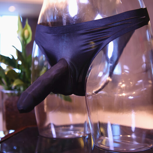 Men's low-waisted sexy thong ice silk youth solid color pants with egg bag gun bullet briefs 0 small sleeve satin gun egg separation-opening white 100-160Jin Jin equals 0.5 kg