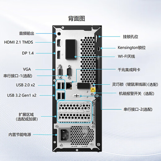 联想台式机 ThinkCentre M755e 商用办公电脑主机14代(i7-14700 32G 1TSSD+2T WiFi6)定制