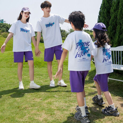 Mumuwu parent-child summer clothing 2025 new T-shirt family suit mother-daughter clothing mother-child family of three Internet celebrity 376 apricot suit adult XL size (recommended 160Jin Jin equals 0.5 kg for inner wear)