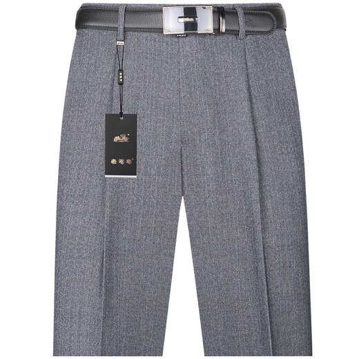 Classic Car Free Iron Lose gerader Geschäft mit mittleren Alters mit hoher Hose für Männer im Frühling, Herbst und Winter Dicke professionelle Anzughose Doppelte Plisel Pure Black 757 [Frühling, Herbst und Winter] Dicke 34 (Taillenumfang 2 Fuß 7)