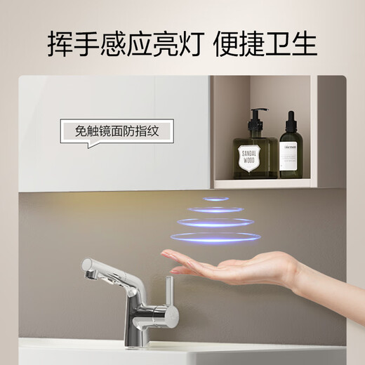 
Hengjie (HEGII) bathroom cabinet, ceramic integrated basin, anti-fouling smart beauty washbasin cabinet combination BK6223-100 Walnut light gray