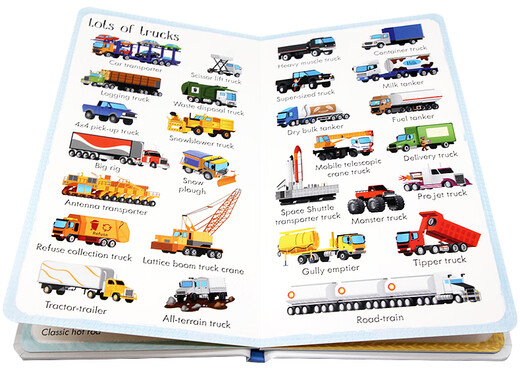 英文原版 Usborne 199 Big Machines 199种大机器 尤斯伯恩儿童英语早教启蒙认知单词学习绘本纸板书 英文版 进口英语原版书籍