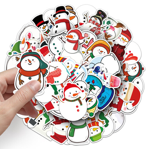 50 Christmas Little Snowman Stickers Migne Cartoon 2d Diy Matériau fait à la main Décoration imperméable ne répète pas Girl Heart Thermos Cup Guitar crayon Guka Hand Account Stickers [50 Images Ne répète pas] Snowman-686 5-8cm